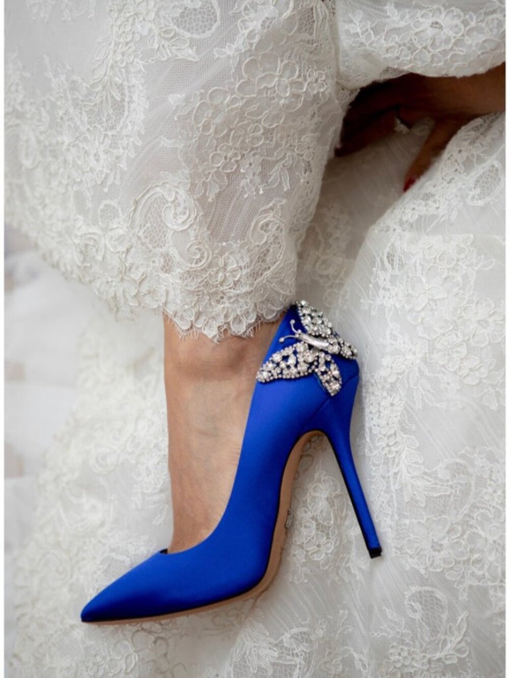 Aruna Seth Ally Butterfly Satin Heels, Size 37